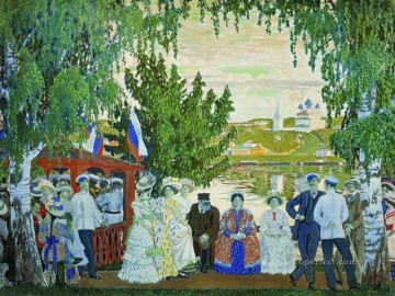 reunión festiva 1910 Boris Mikhailovich Kustodiev Pinturas al óleo